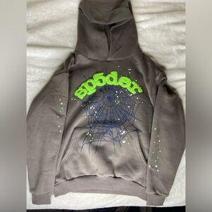 Spider Hoodie grey and green
